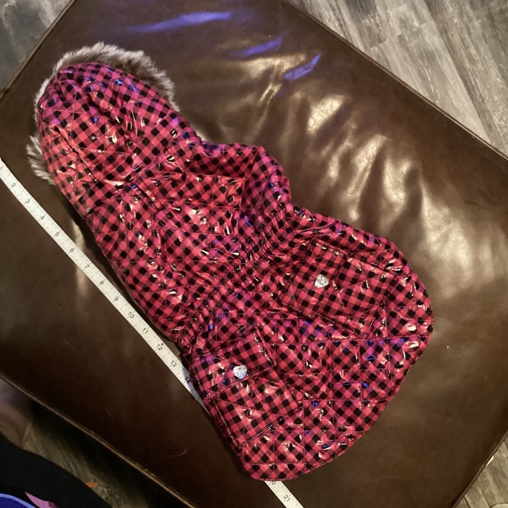 Bundle 2 for $10 - dog black & pink checker lined jacket